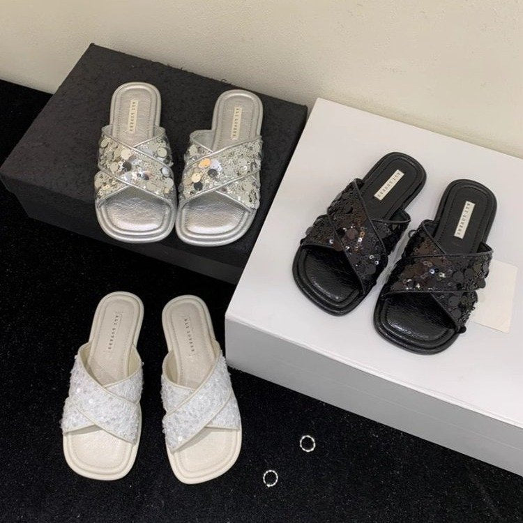 Dame Glitrende Sandaler med moderne Remdesign Stilla