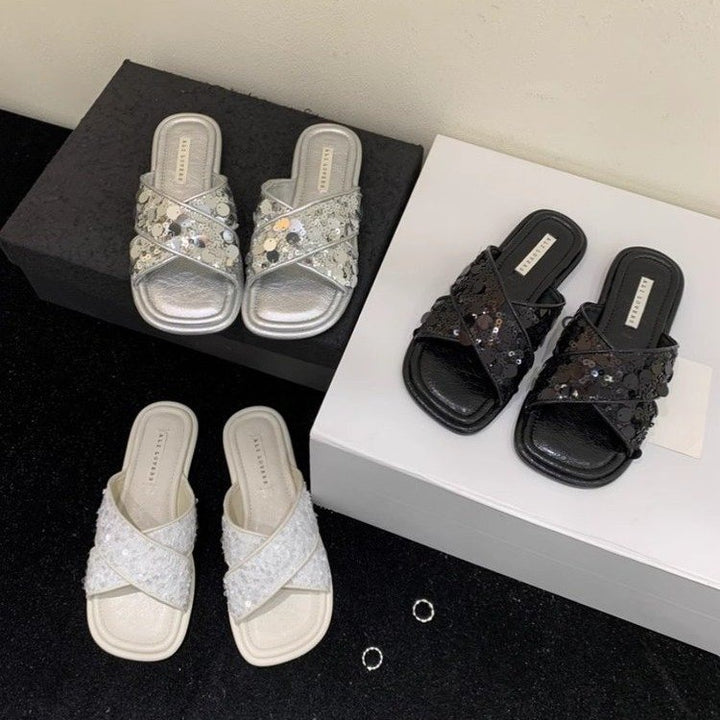 Dame Glitrende Sandaler med moderne Remdesign Stilla