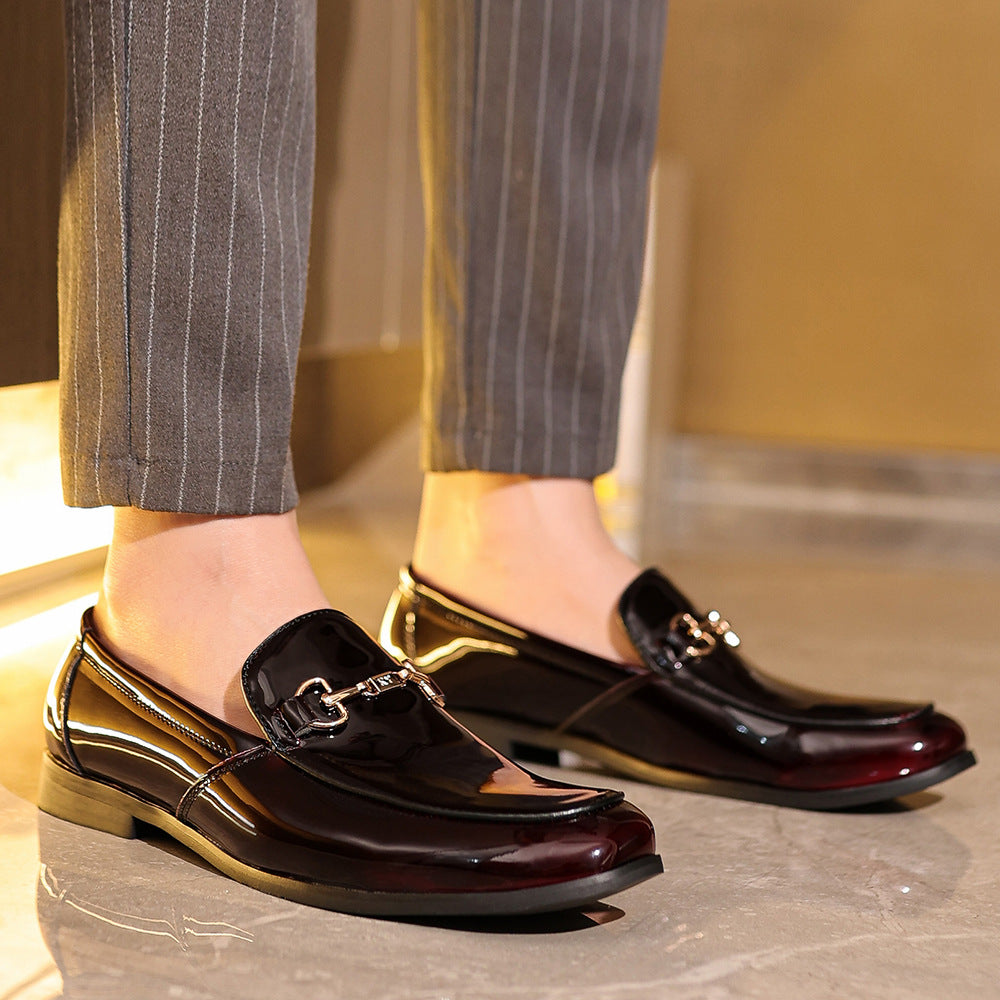 Herrer Skinnende Læder Dress Loafers med Kæde-detalje Stilla