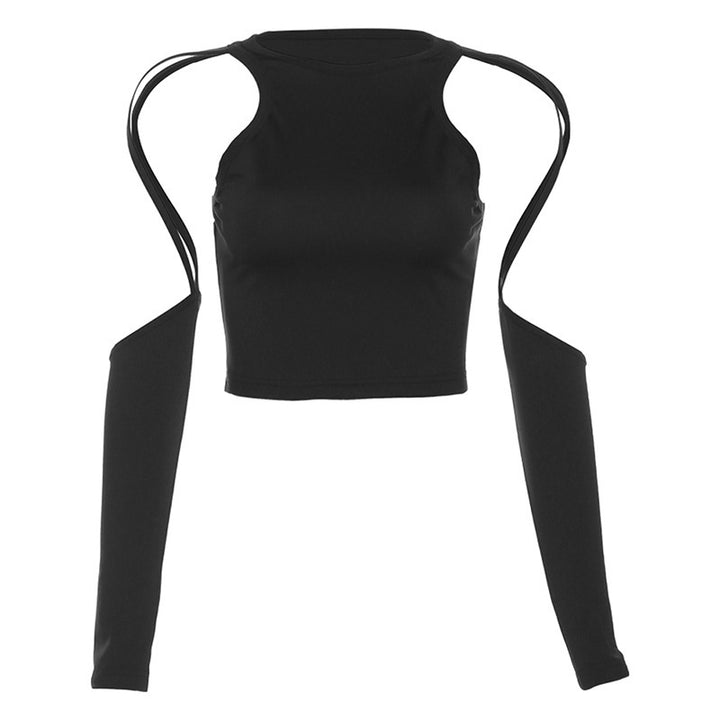 Dame Modish Crop-Top med innovativt ærmedesign Stilla