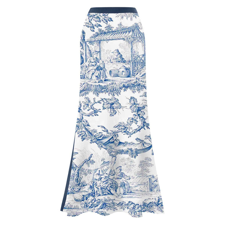 Dame Elegant Én-delt Badedragt med asymmetrisk Ruffle-detaljer og matchende Nederdel Stilla