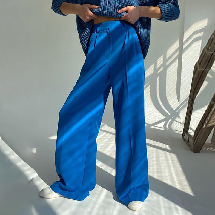 Dame Elegant Bredbenet Bukser med Høj Talje Stilla