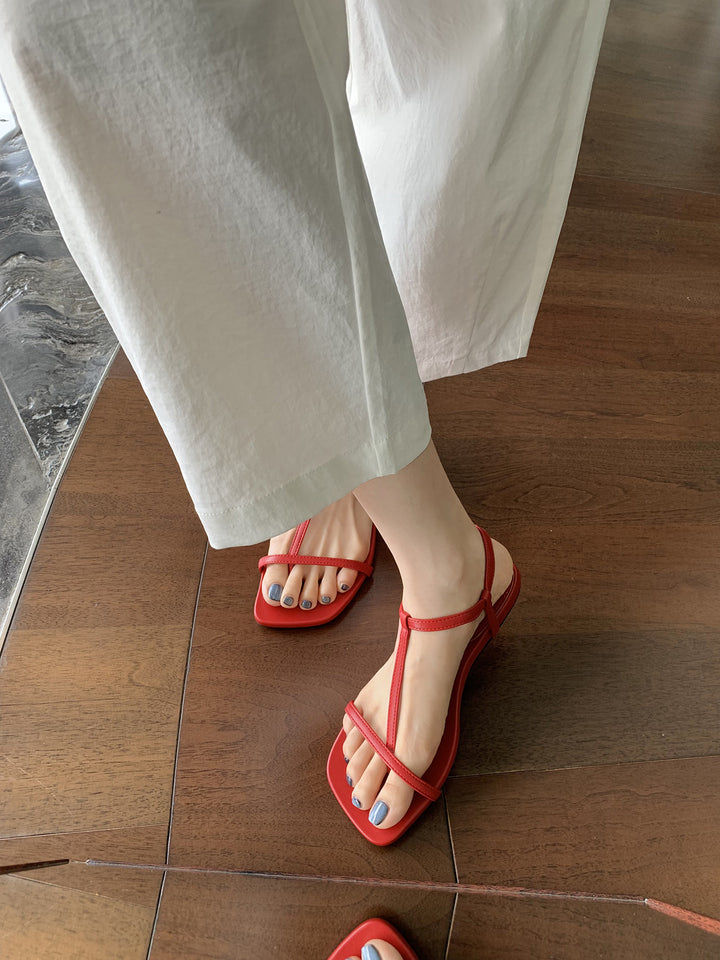 Dame Minimalistiske Flade T-Rem Sandaler Stilla