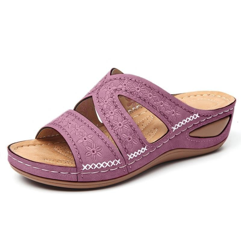 Dame Komfortable Sandaler med fashionable Blomsterdesign og ergonomisk Såler Stilla