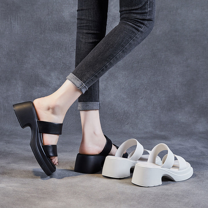 Dame Chic Blokhæl Slide Sandaler Stilla