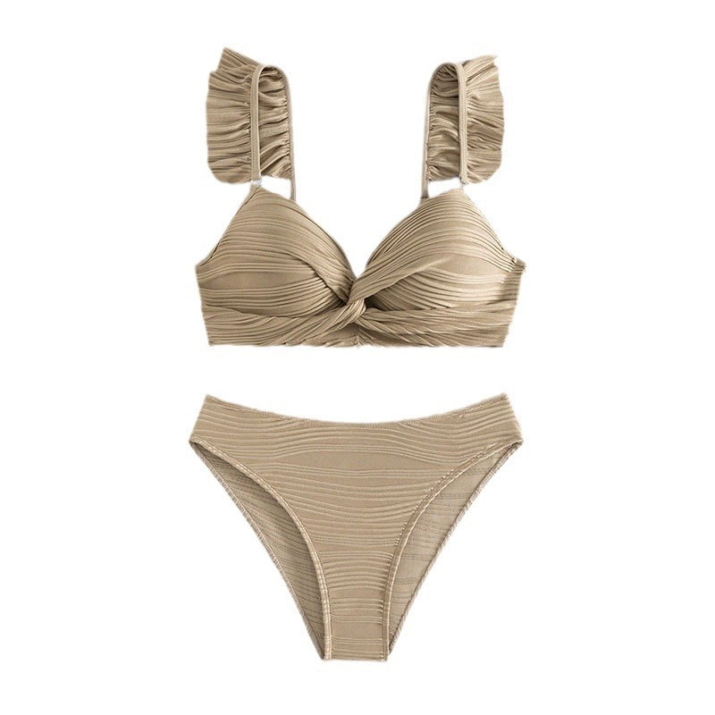 Dame Bikini-sæt med elegant flæse-design og høj talje Stilla
