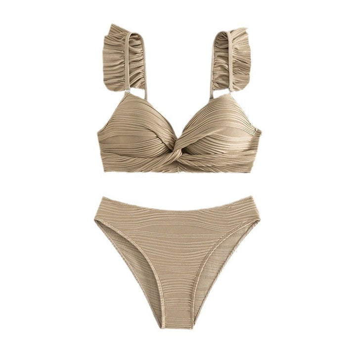 Dame Bikini-sæt med elegant flæse-design og høj talje Stilla