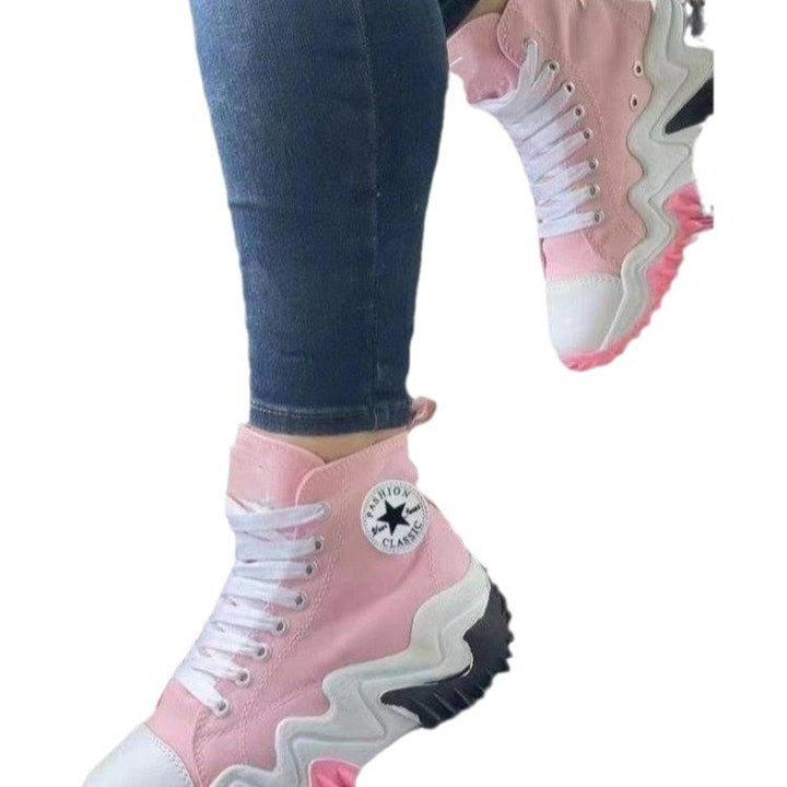Dame Sporty High-Top Sneakers med unikt bølgeprofil og åndbar konstruktion Stilla