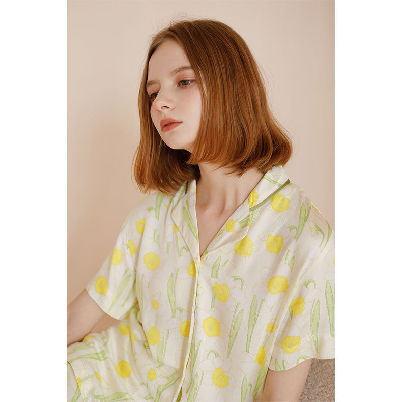 Dame Pyjamasæt med floralt design og åndbare egenskaber Stilla