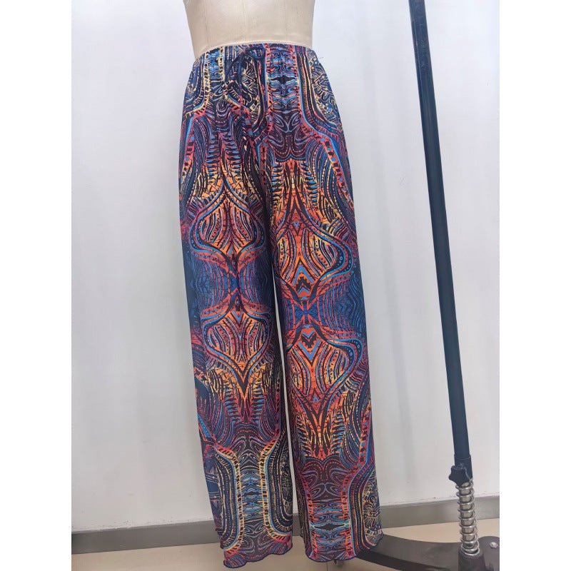 Dame strandbukser med fashionabelt zebra-mønster Skovae