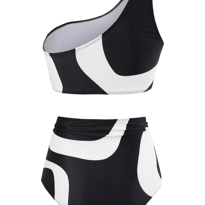 Dame bikini-sæt med asymmetrisk top og smart indpakningsskørt Stilla
