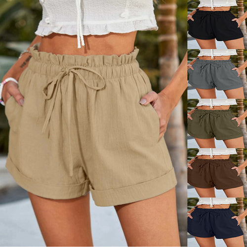 Dame Rüschentaschen Casual Shorts Stilla