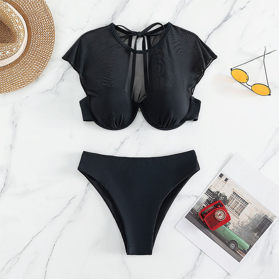 Dame Cap Sleeve Støttende Bikini Sæt Stilla