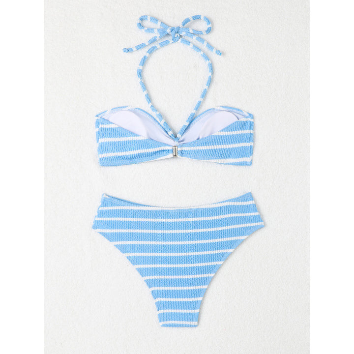 Dame bandeau bikini med justerbar knude og elastisk materiale Skovae