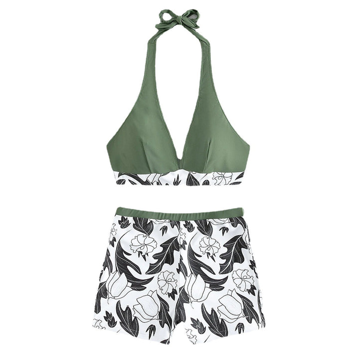 Dame to-delt sports-bikini med blomsterprint taljebånd og racerback-design Stilla