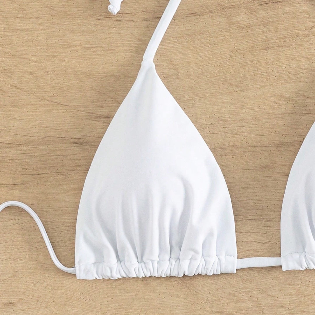 Dame trekantet bikini top med justerbare stropper og elastisk bånd Skovae