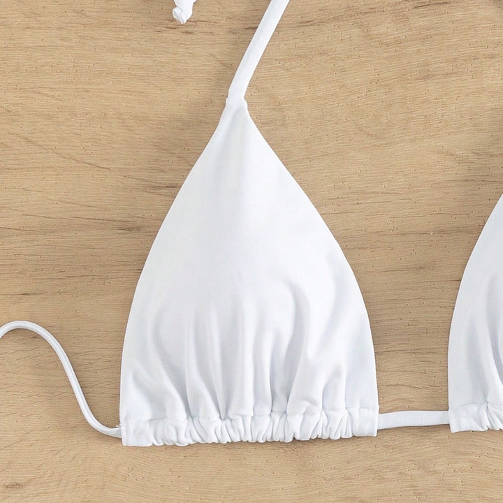 Dame trekantet bikini top med justerbare stropper og elastisk bånd Skovae