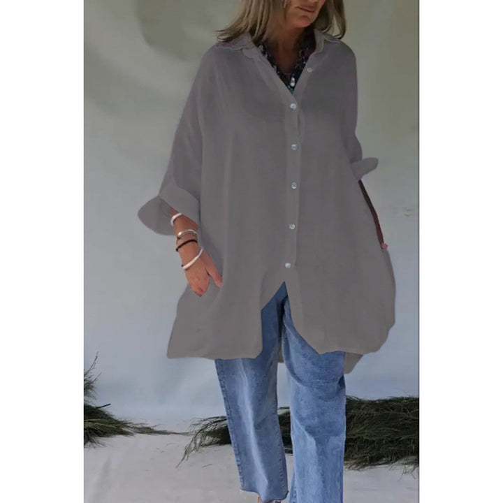 Dame oversized skjorte med knaplukning Stilla
