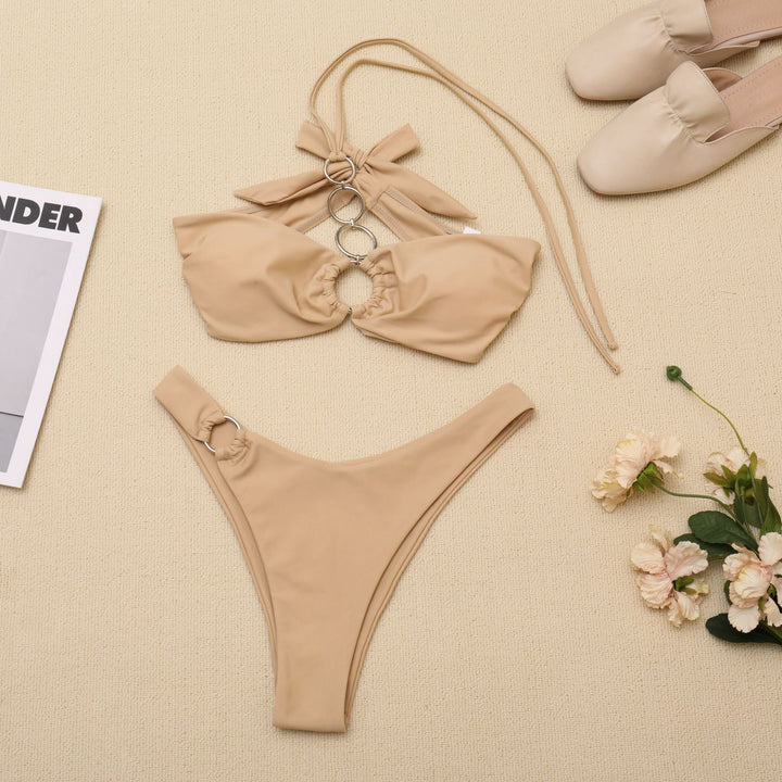 Femme Ring-akcentueret flettet Bikini Sæt Stilla