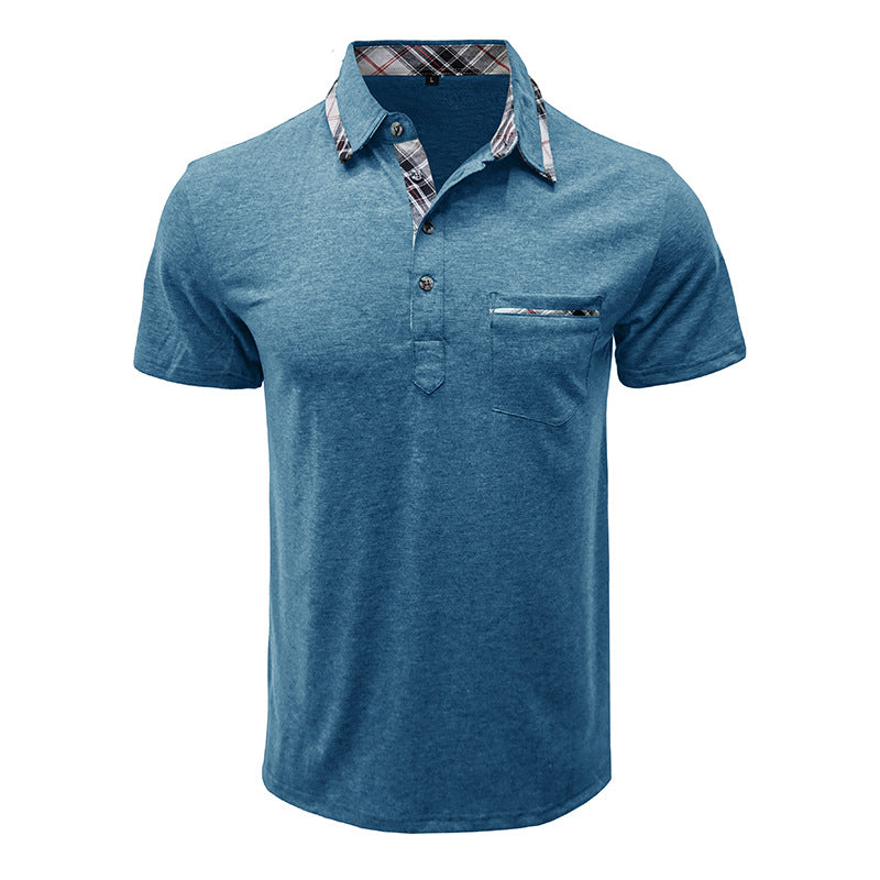 Herrer poloshirt med kontrastfarvet krave og stilfuld brystlomme Stilla