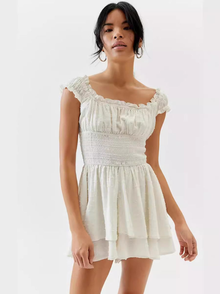 Femme Off-Shoulder Ruffle Mini Kjole Stilla