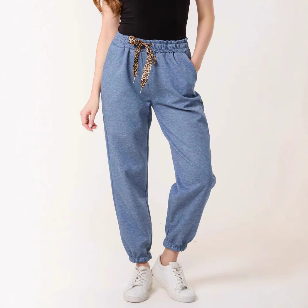 Dame Relaxed Fit Joggebukser med Snor Stilla
