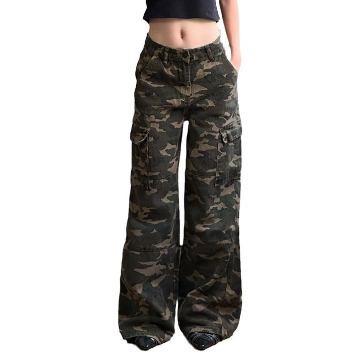 Damen Cargo-Hose im lässigen Camouflage-Stil mit praktischem Schnitt Skovae