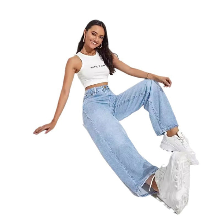 Dame Højskårede Vide Jeans i klassisk stil Stilla