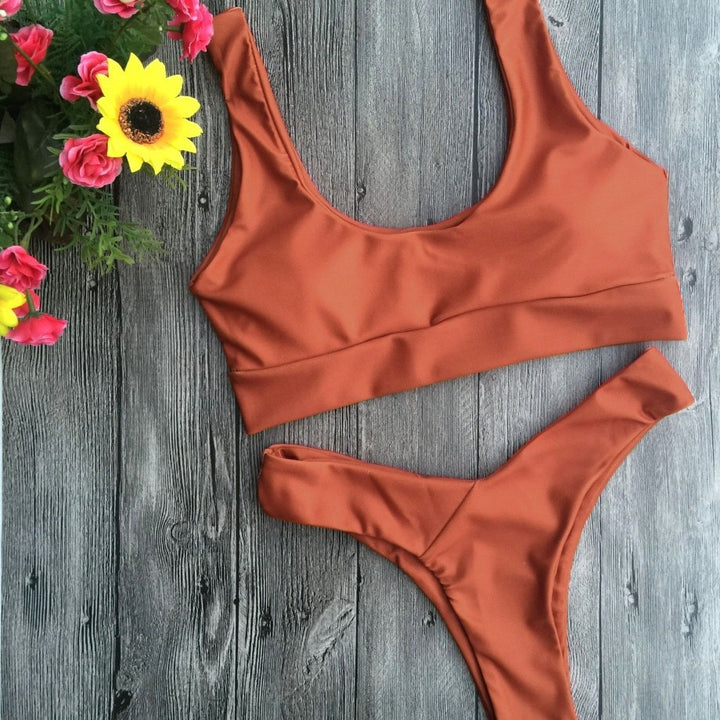Dame Sporty Bikini med innovativ rippestruktur og høj talje Stilla