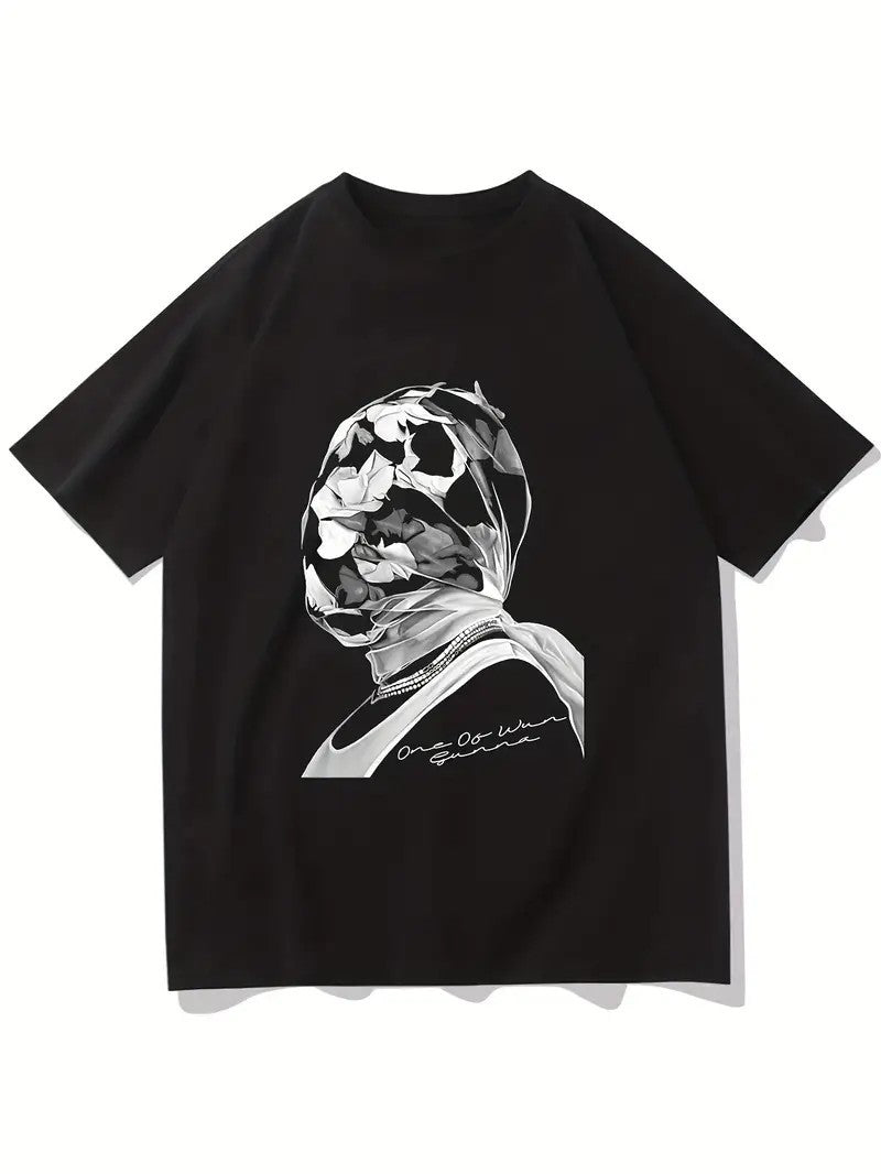 Dame T-shirt med kunstnerisk floral motiv og afslappet snit Skovae