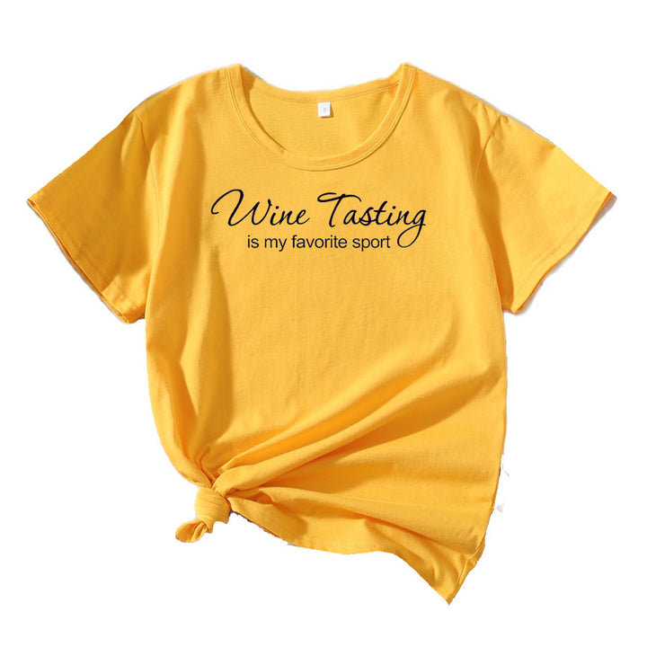Dame Fritid Vin Nydelse T-shirt Stilla
