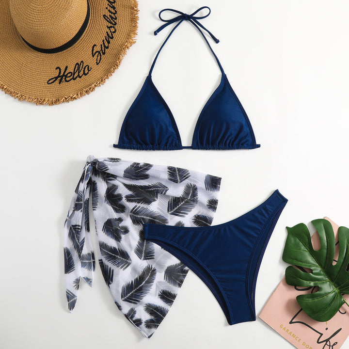 Dame Triangel-Bikini-Sæt med gennemsigtig Sarong Stilla