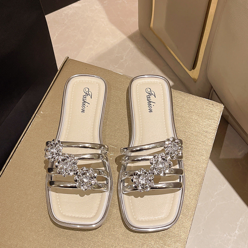 Dame Elegante og pyntede sandaler med glitrende applikationer Stilla