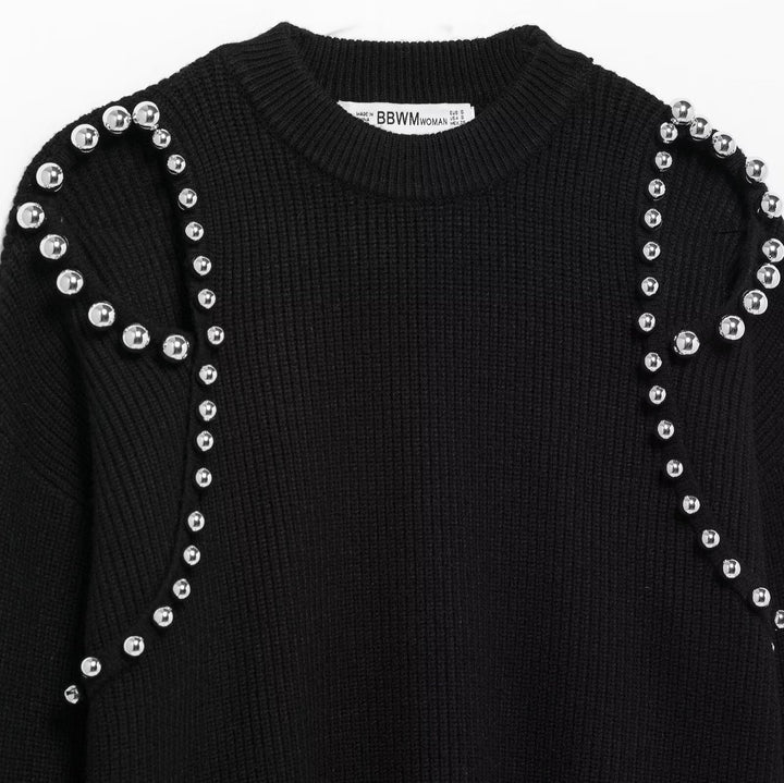 Femme Udsmykket Ærme Strikpullover Stilla