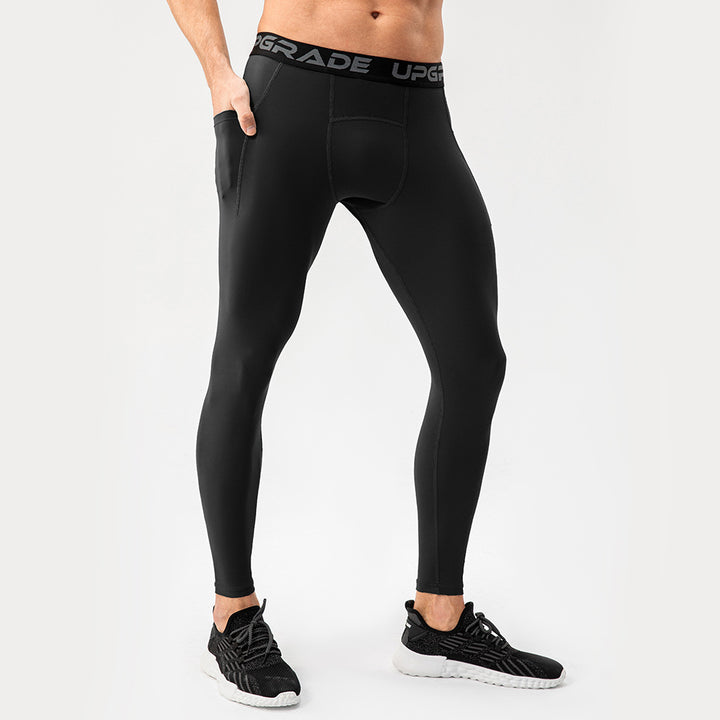 Herrer Fitness-kompressionslegging med praktiske sidelommer og høj talje Stilla