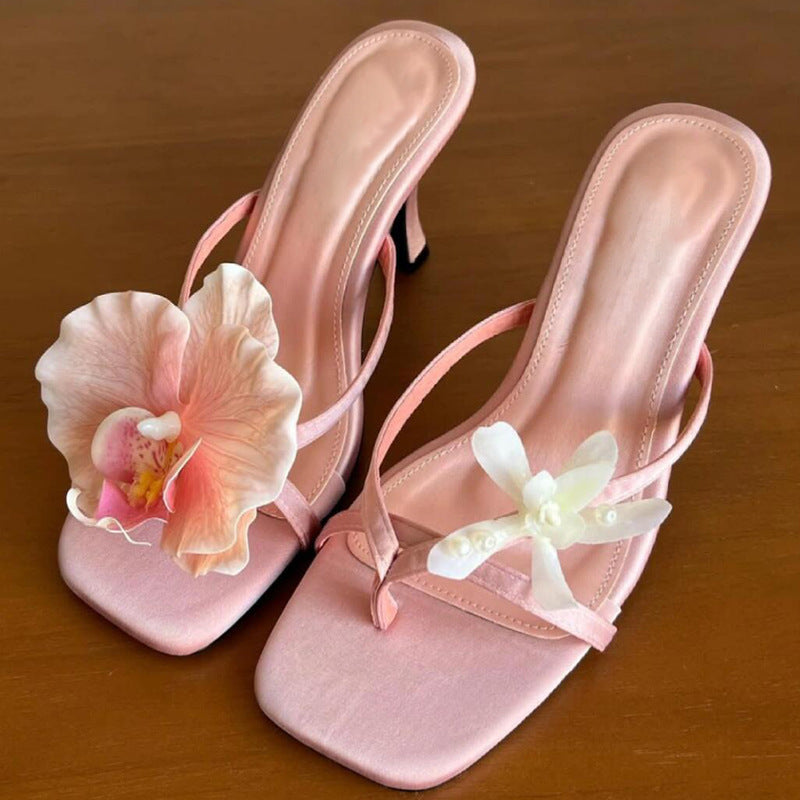 Dame Floral Dekoreret Slingback Hæle Stilla