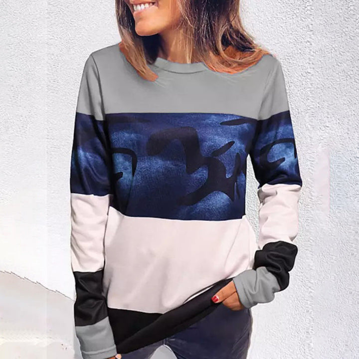Stilla | Casual Print Rund Hals Langærmet Sweatshirt
