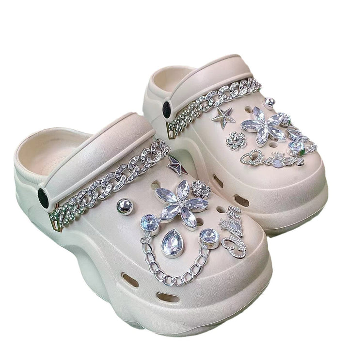 Dame mode clogs med glitrende smykker Stilla
