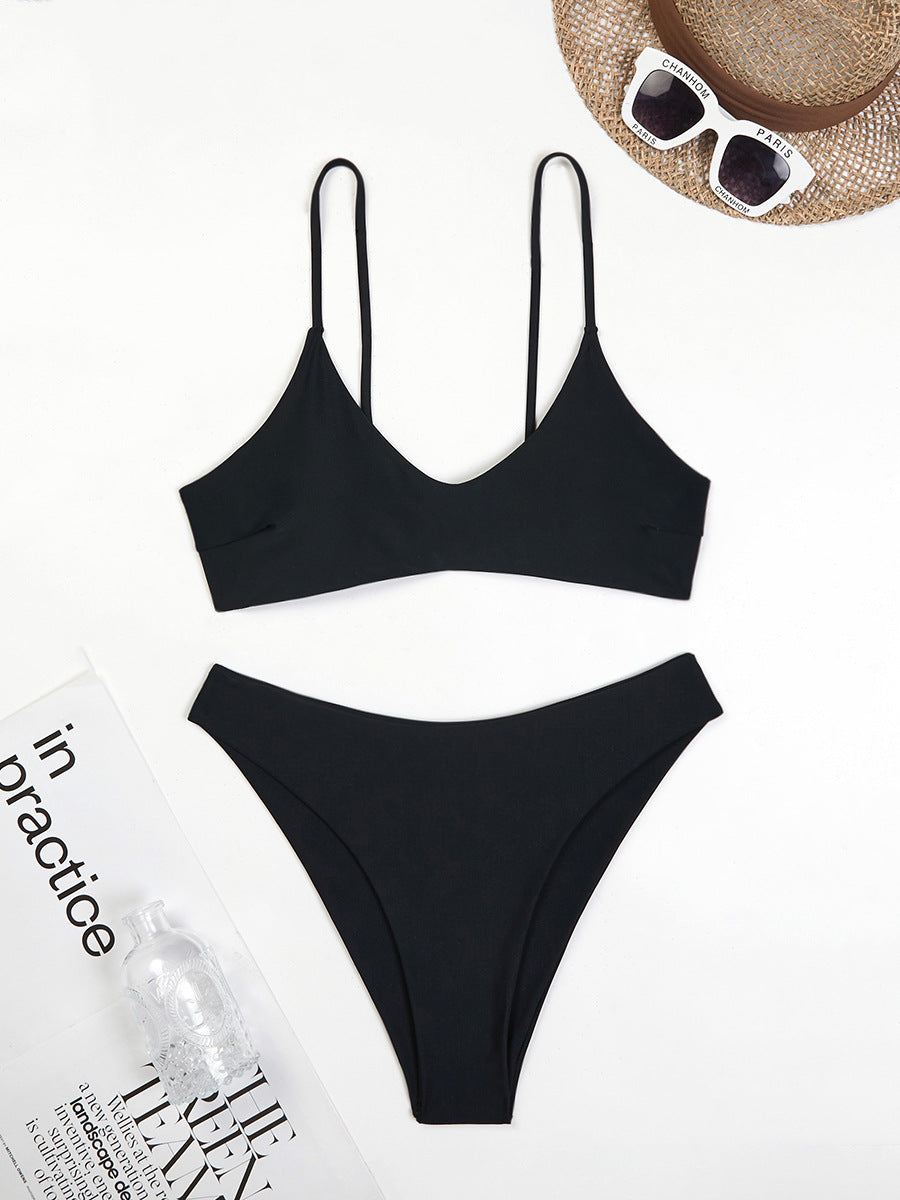 Femme Højskåret Minimalist Bikini Sæt Stilla