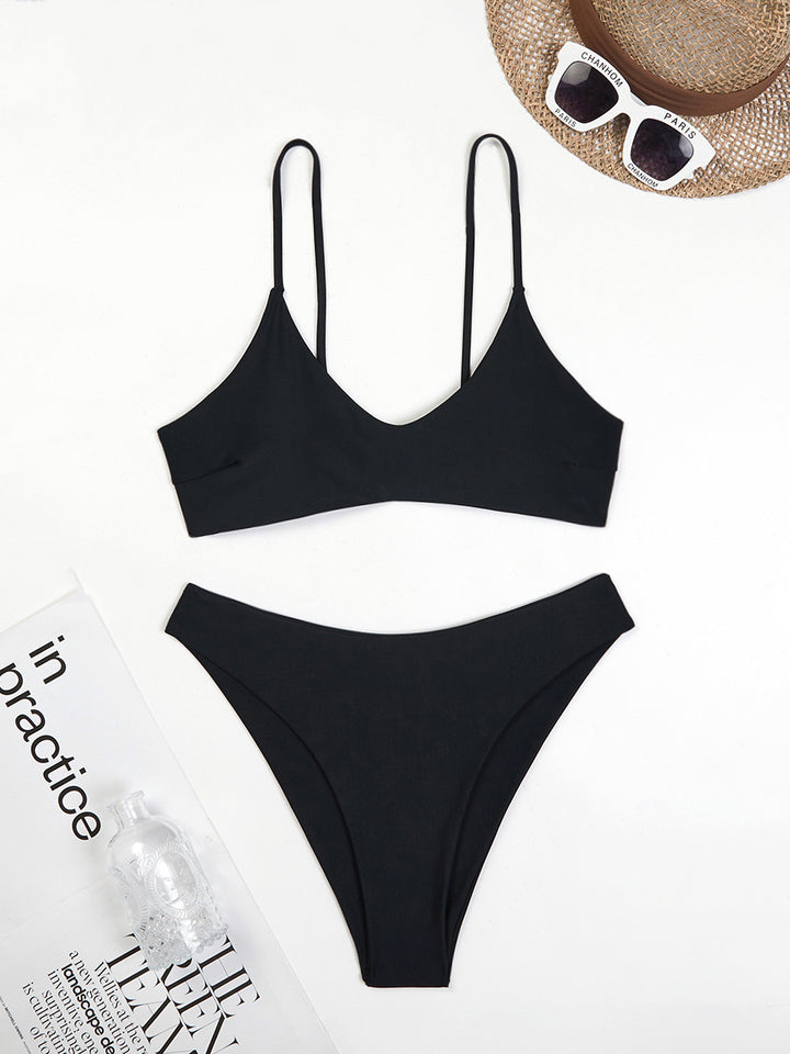 Femme Højskåret Minimalist Bikini Sæt Stilla