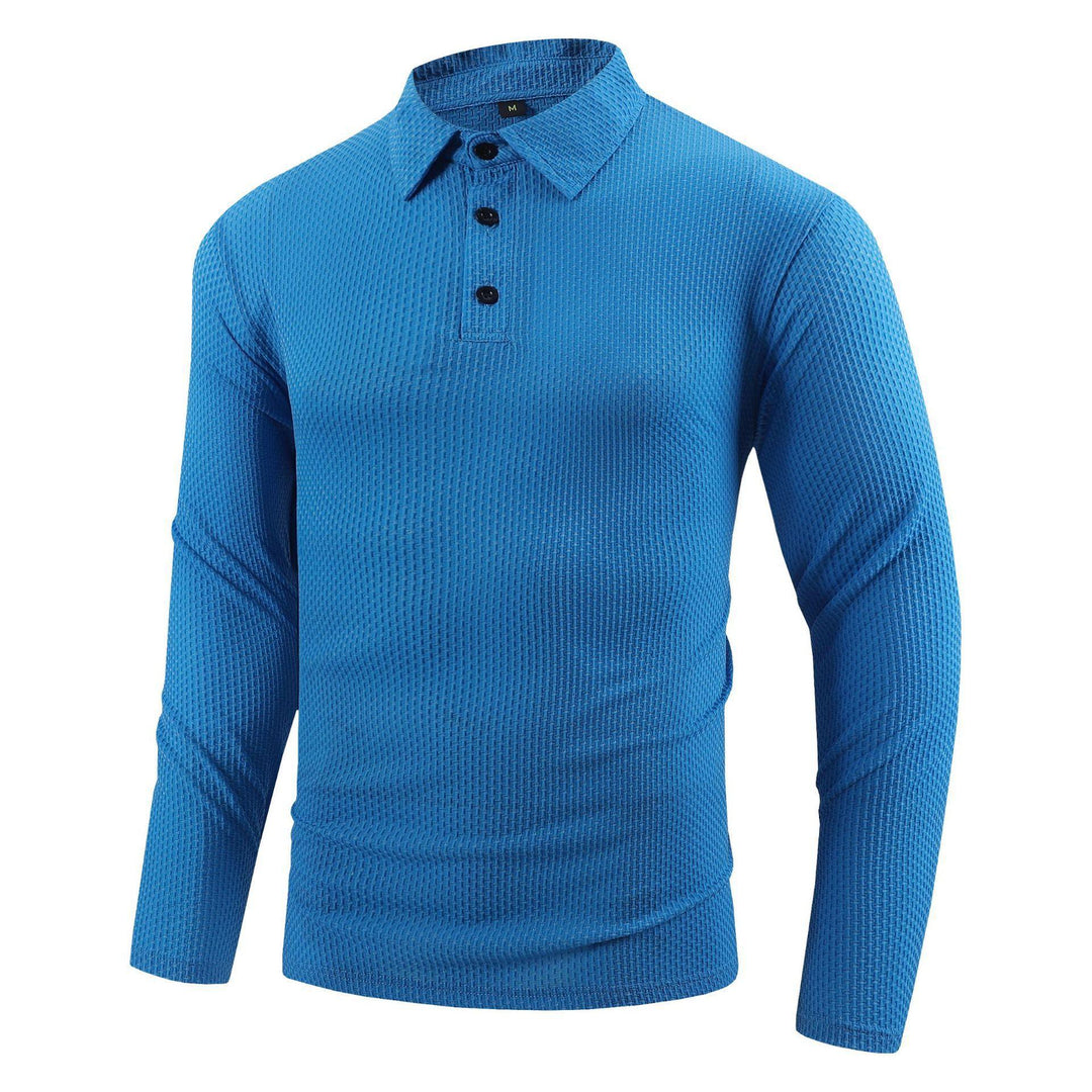 Herrer Langærmet Polo shirt med struktureret overflade og komfortabel pasform Stilla