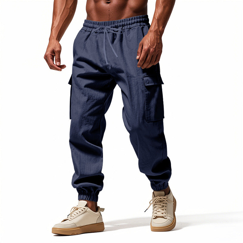 Herrer Cargo-joggingbukser med elastisk talje og multifunktionelle lommer Stilla