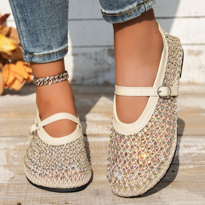 Dame Elegant udsmykket Ballerina med rem Stilla