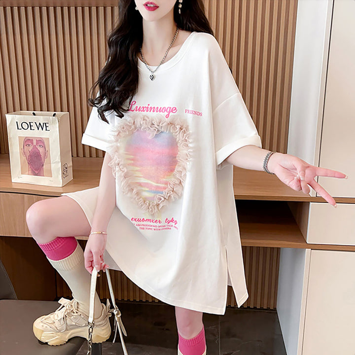 Femme Grafiktryk T-Shirt Kjole Stilla