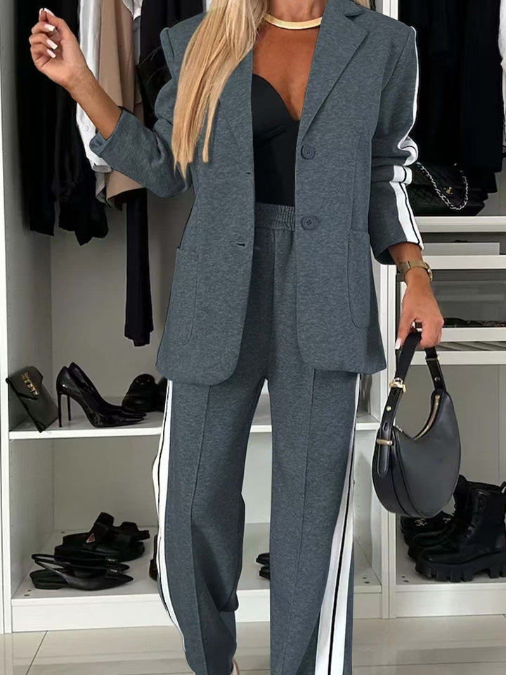 Damer sporty blazer sæt med sidelængder Stilla