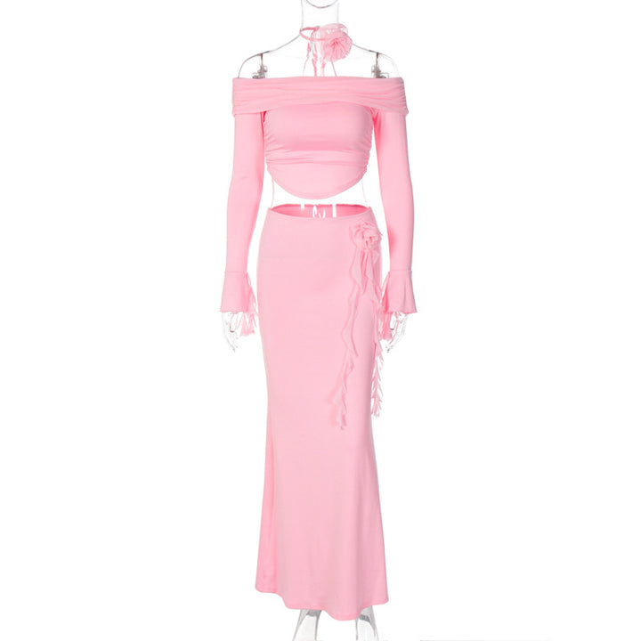 Dame Elegant Cut-Out Aftenkjole med off-shoulder Design Stilla