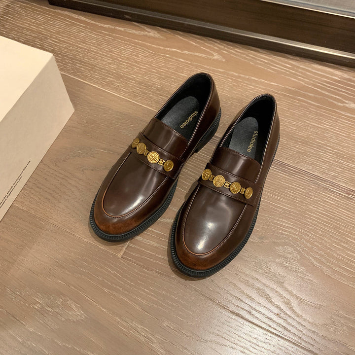 Dame Elegante Loafers med dekorative gyldne accenter Stilla