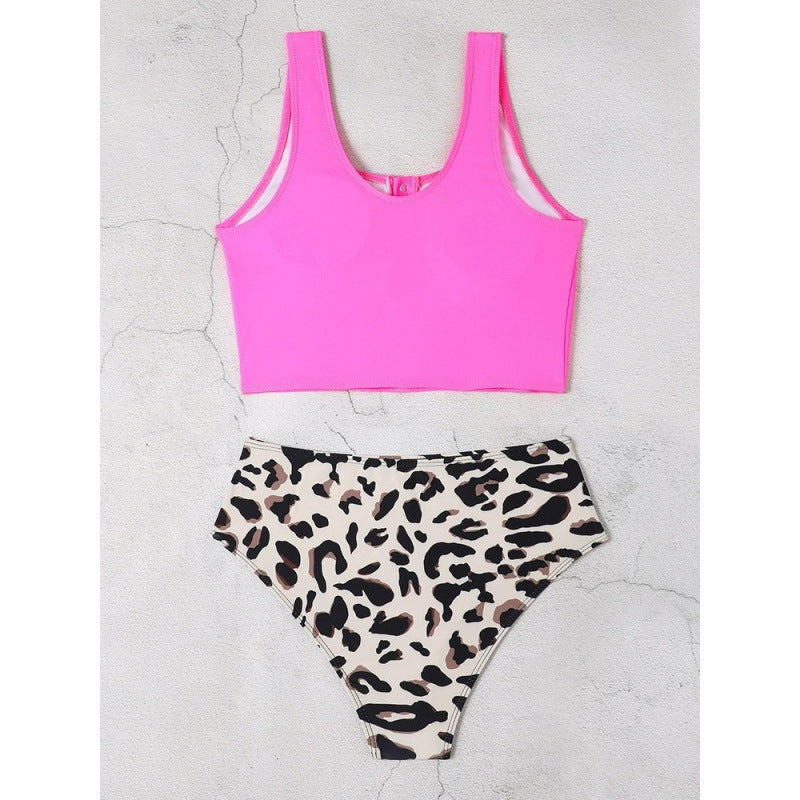 Dame bikini-sæt med moderigtig cropped top og højt skåret underdel Skovae