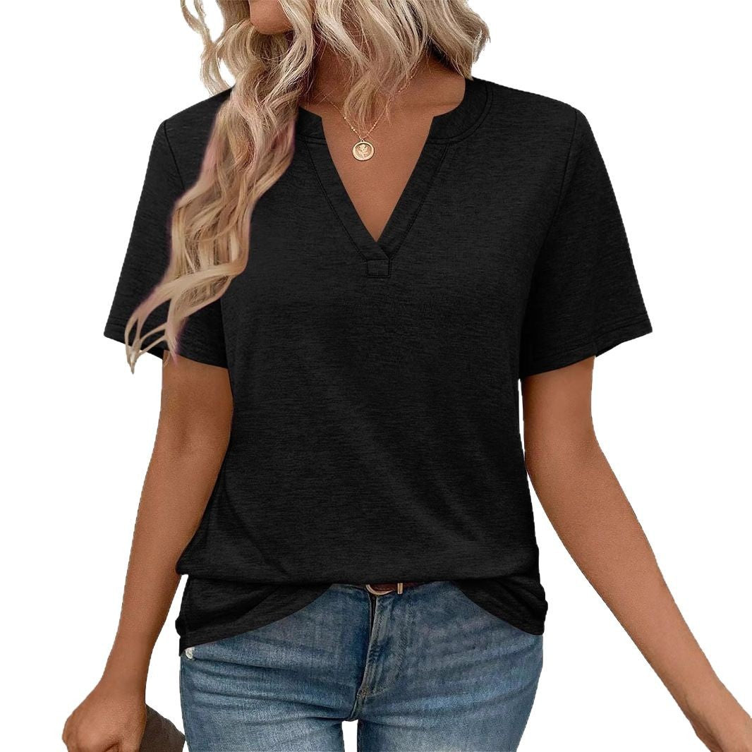 Dame Kortærmet V-Hals T-shirt Stilla