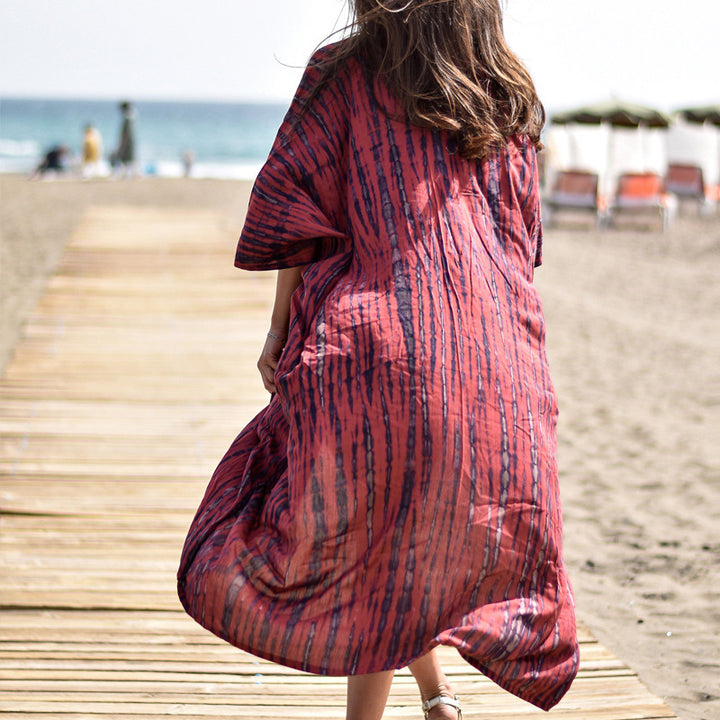 Dame Strandkimono med elegant mønster Stilla